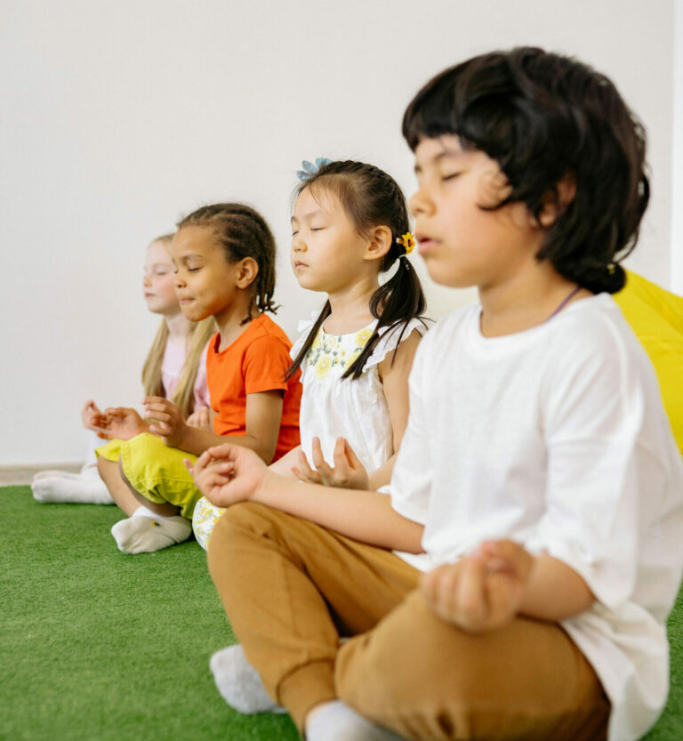 Children meditating